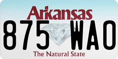 AR license plate 875WAO