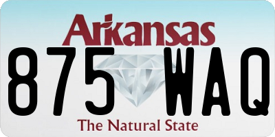 AR license plate 875WAQ