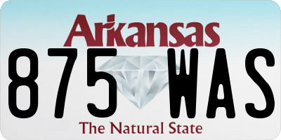 AR license plate 875WAS