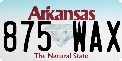 AR license plate 875WAX