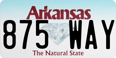 AR license plate 875WAY