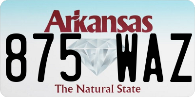 AR license plate 875WAZ