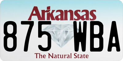 AR license plate 875WBA