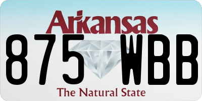 AR license plate 875WBB