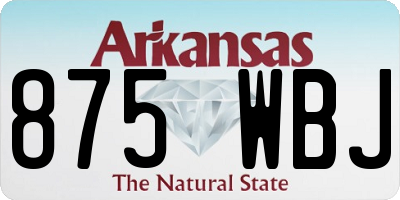 AR license plate 875WBJ