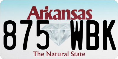 AR license plate 875WBK