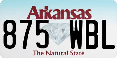 AR license plate 875WBL