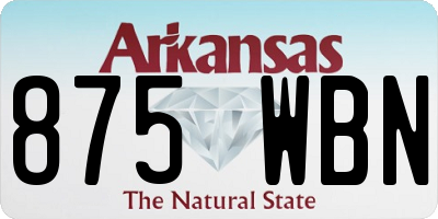 AR license plate 875WBN