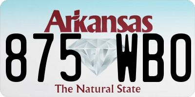 AR license plate 875WBO