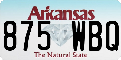 AR license plate 875WBQ