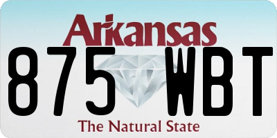 AR license plate 875WBT