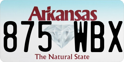 AR license plate 875WBX