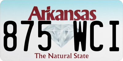 AR license plate 875WCI