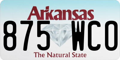 AR license plate 875WCO