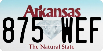 AR license plate 875WEF