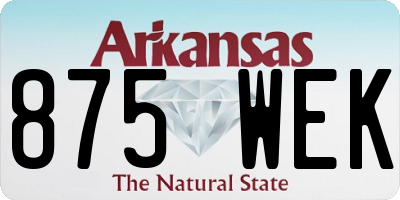 AR license plate 875WEK