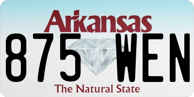 AR license plate 875WEN