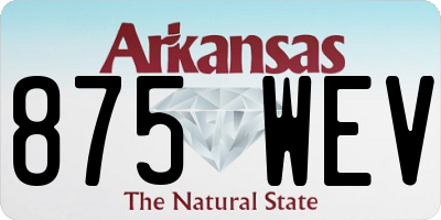 AR license plate 875WEV