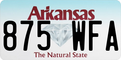 AR license plate 875WFA