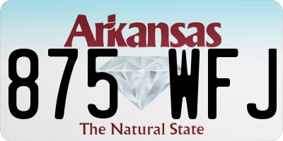 AR license plate 875WFJ
