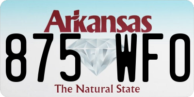 AR license plate 875WFO