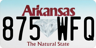 AR license plate 875WFQ