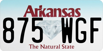 AR license plate 875WGF