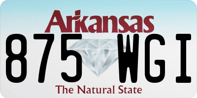 AR license plate 875WGI