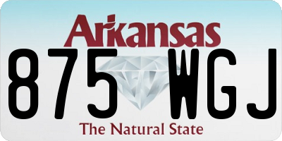 AR license plate 875WGJ