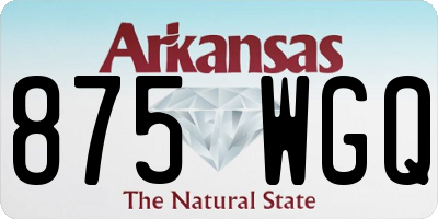AR license plate 875WGQ