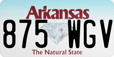 AR license plate 875WGV