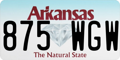 AR license plate 875WGW