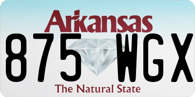 AR license plate 875WGX