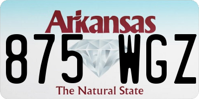 AR license plate 875WGZ