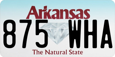 AR license plate 875WHA