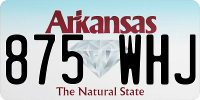 AR license plate 875WHJ