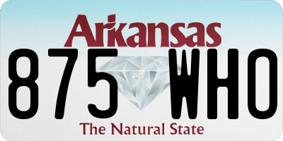 AR license plate 875WHO