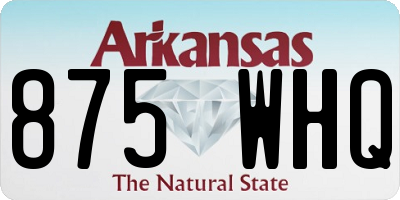 AR license plate 875WHQ