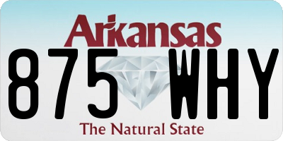 AR license plate 875WHY