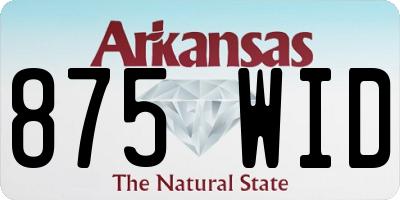 AR license plate 875WID