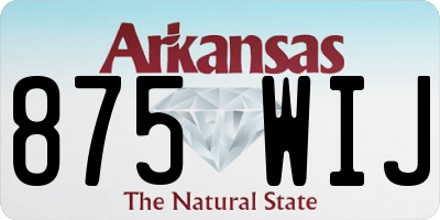 AR license plate 875WIJ