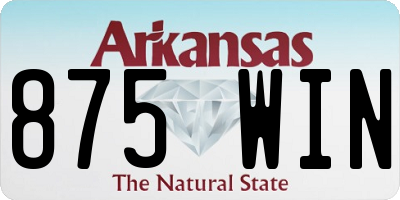 AR license plate 875WIN