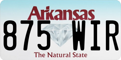 AR license plate 875WIR