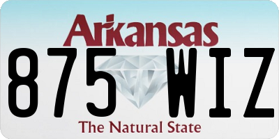 AR license plate 875WIZ