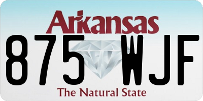 AR license plate 875WJF