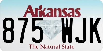 AR license plate 875WJK