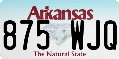 AR license plate 875WJQ