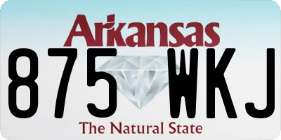 AR license plate 875WKJ