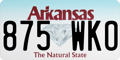 AR license plate 875WKO
