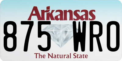 AR license plate 875WRO